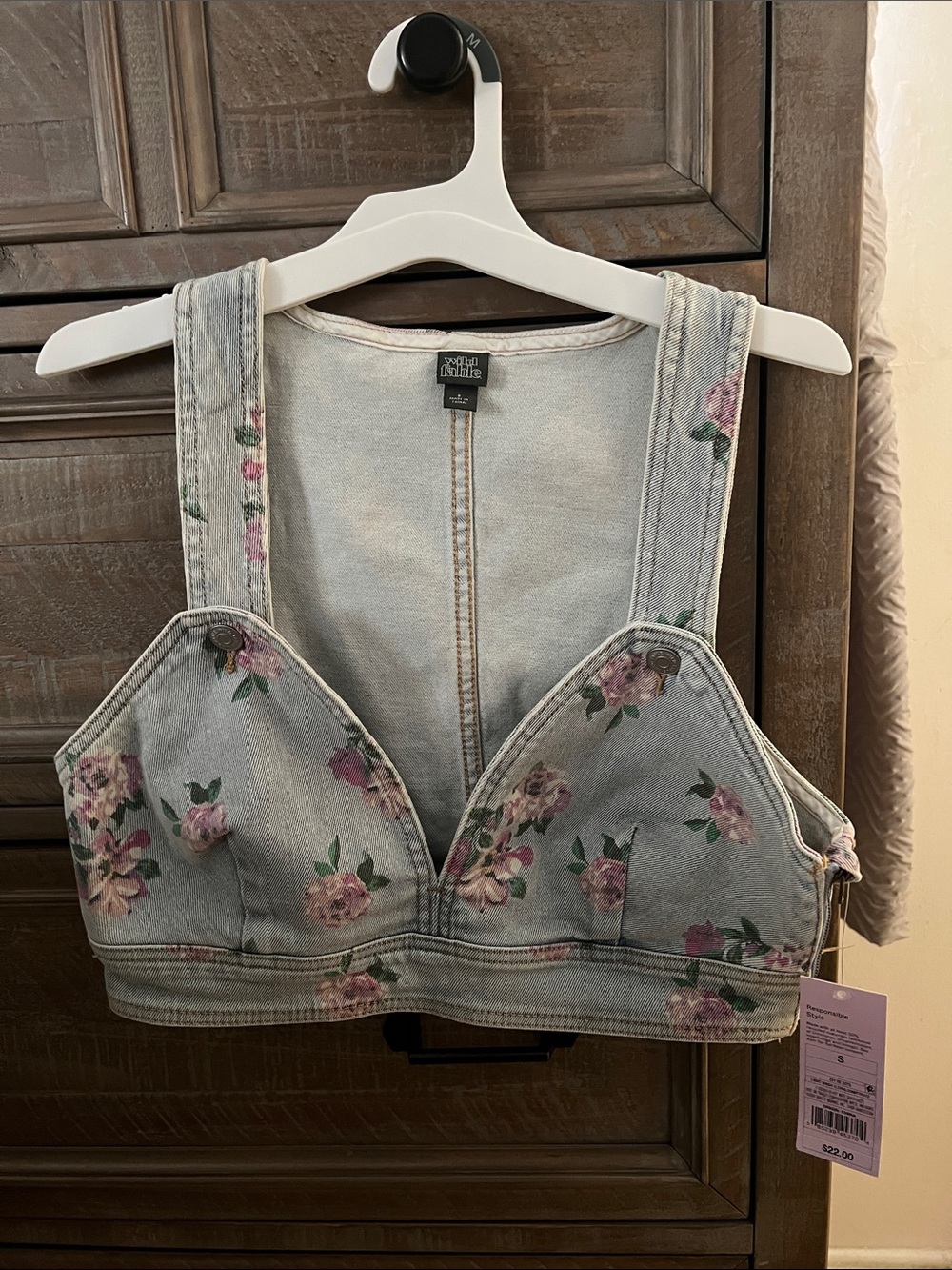Wild fable Light Blue Floral Denim Bralette